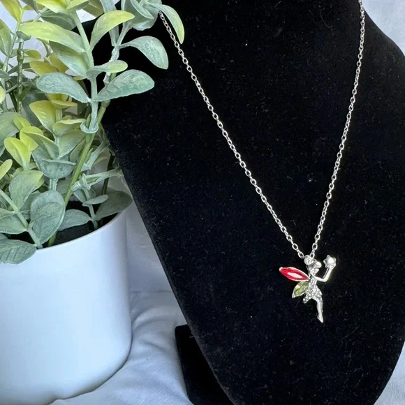 🆕 Tinkerbell Fairy Necklace - Silver - Picture 2 of 3